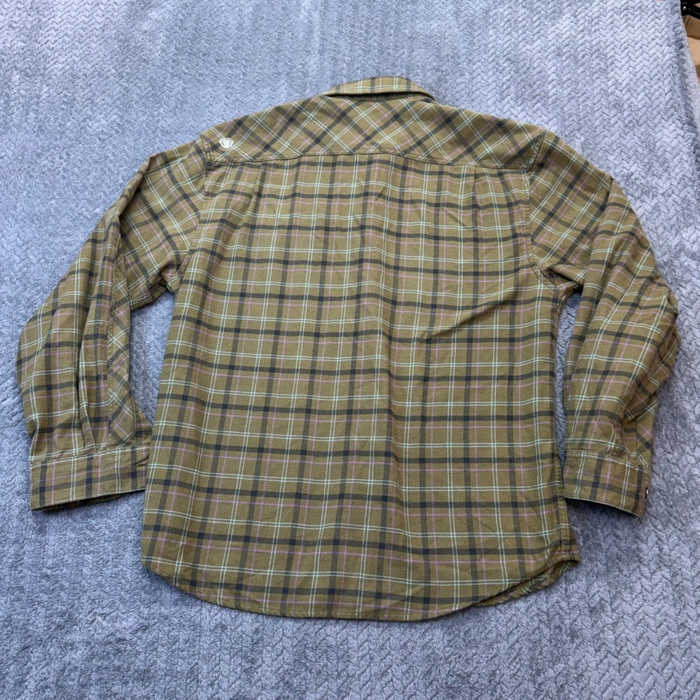 Howler Brothers Shirt Mens Large Flannel Plaid Green Cotton Blend Western Yoke - Picture 3 of 12